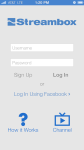 Streambox App Sign-In Screen