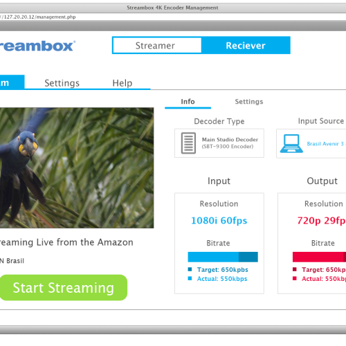 Streambox Decoder Web Interface Prototype